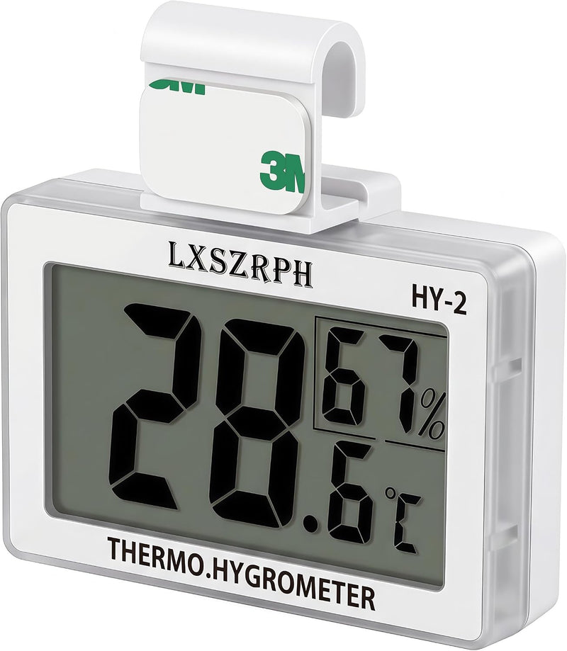 Reptile Hygrometer Thermometer, Digital Amphibian Hygrometer Thermometer with Hook Temperature Humidity Meter Gauge for 