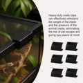 6pcs Large Reptile Tank Clips, Metal Heavy Duty Terrarium Tank Cover Clip Replacements Suitable for 30-Gallon or Larger 