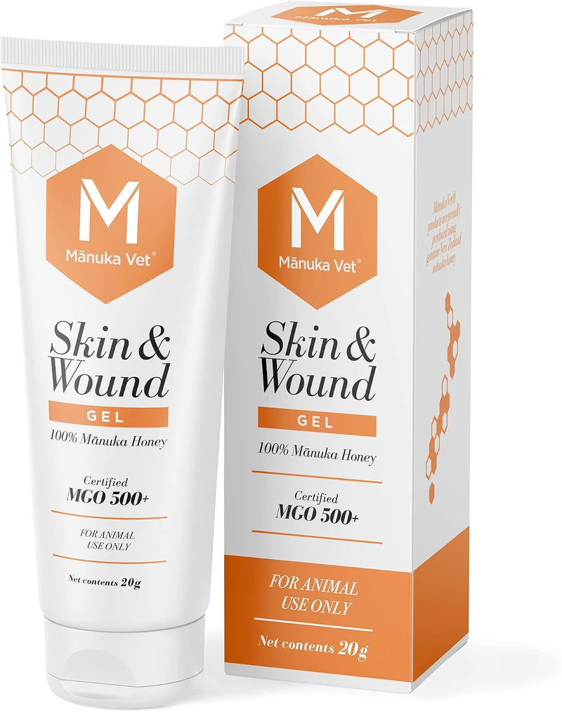 Manuka Vet Skin & Wound Gel, 500+ MGO Medical Grade Manuka Honey, Rapid Healing & Skin Repair Treatment for Dogs, Horses