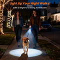 Retractable Dog Leash with USB Rechargeable Light, Reflective, Black