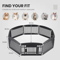 Sweetcrispy Dog Playpen, Plastic Puppy Pet Fence, 8 Panels