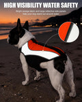 Dog Life Jacket for Swimming & Boating, Orange Black, M