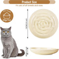 Slow Feeder Cat Bowl Set of 2, Ceramic Slow Feeding Cats Bowl Whisker Friendly, Anti Vomiting Cat Feeder for Dry and Wet Food，Fun Maze Interactive Bloat Stop Puzzle Bowls for Healthy Eating Diet