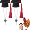 Eccliy 2 Pcs Pet Graduation Caps Mini Bachelor Hats with Tassel for Small Animal Guinea Pigs Hedgehog Bird Turtles Hamster Photo Props Graduation Holiday Festival Party Accessory(Red)