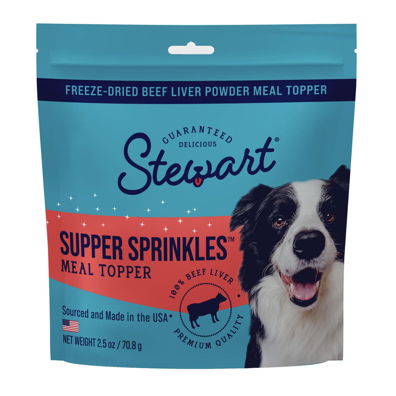 Stewart Supper Sprinkles Dog Food Topper, Beef Liver, 2.5 Ounce Resealable Bag, High Protein