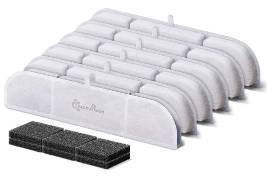 DownyPaws 6 Packs Replacement Filters for Battery Operated Cat Water Fountain DPWFP6, 3 Months Set of Replacement Filters
