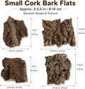 Homoyoyo 4Pcs Cork Bark for Reptiles, Natural Tree Bark Flats 3-5.5 in, Small Reptile Hide and Terrarium Decor for Leopa