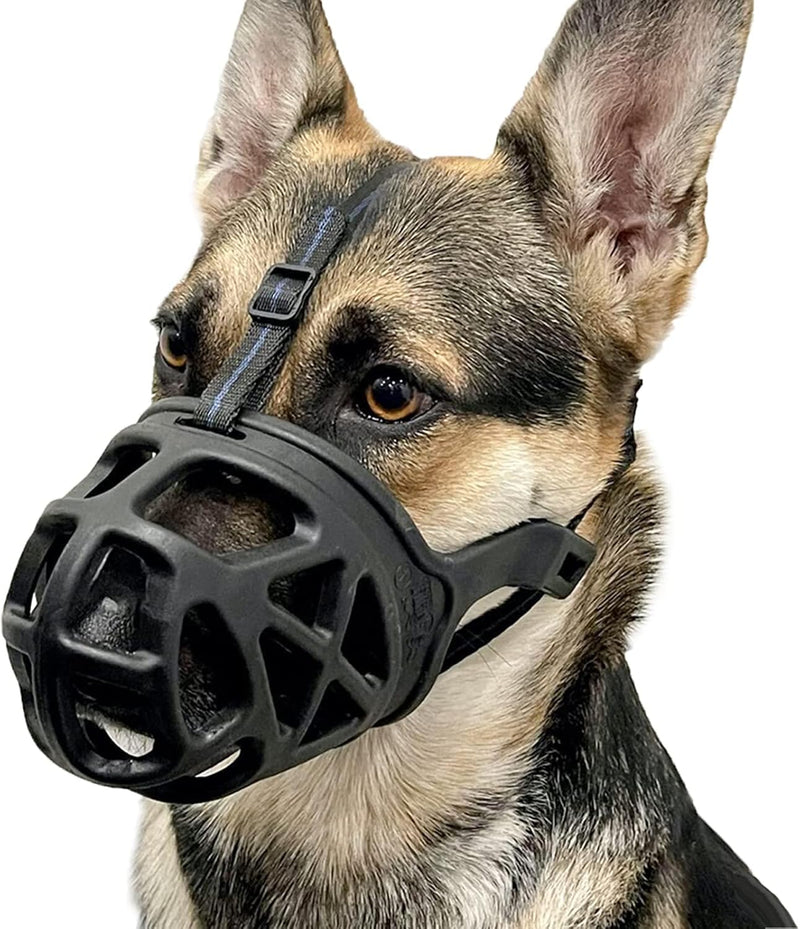 BARKLESS Dog Muzzle, Humane Basket Muzzle for Large Dogs Biting, Scavenging