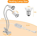 Reptile Heat Lamp, Dual Head Reptile Light with Cycle Timer, Dimmable UVA/UVB Basking Light for Turtle Tortoise Lizard S