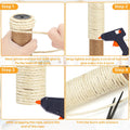 Natural Sisal Rope for Cat Scratcher Tree Thick 5-mm 1/5 Inch by 50 Feet, Cat Tower Climbing Twine for Cat Scratching Post Replacement, Scratch Post Repairing, Replace, Recovering and DIY, White