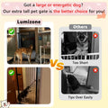 Lumizone Extra Tall Cat Gate 61.02" High 29.92"-34.24" Wide Pet Gate Black