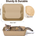KAKKUE 4 Pack Disposable Cat Litter Boxes, Durable Leak-Proof Cardboard Kitty Litter Trays for Temporary Use, Litter Box Liners & Travel, Ideal for Picky Cats