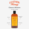 Leather Honey Complete Leather Care Kit Including 8 oz Cleaner and 16 oz Conditioner for use on Leather Apparel, Furnitu