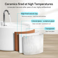 Upgrade 2.2L/78oz Ceramic Pet Fountain, Automatic Ceramic Water Fountain for Cats, with Ultra-Quiet Pump (White)