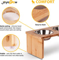 Elevated Dog Bowls, Bamboo Raised Dog Bowl for Medium Dogs, with 2 Stainless Steel Bowls (7'' Tall-40 oz Bowl)