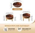 Havniva Elevated Cat Bowls, Ceramic Cat Bowl with Bamboo Stand Wide Opening