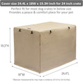 X-ZONE PET Double Door Dog Crate Cover - Polyester Pet Kennel Cover Fits 24 inches Wire Crate，Tan