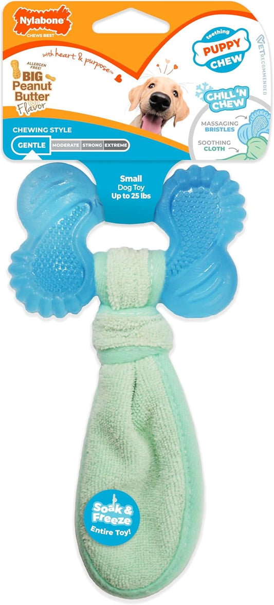 Nylabone Puppy Chew 2-in-1 Teething Freezer Bone Dog Chew Toy