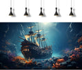 Sunken Ship Aquarium Background Undersea Pirate Shipwreck Fish Tank Background Tropical Coral Reefs Ocean Seabed seascap