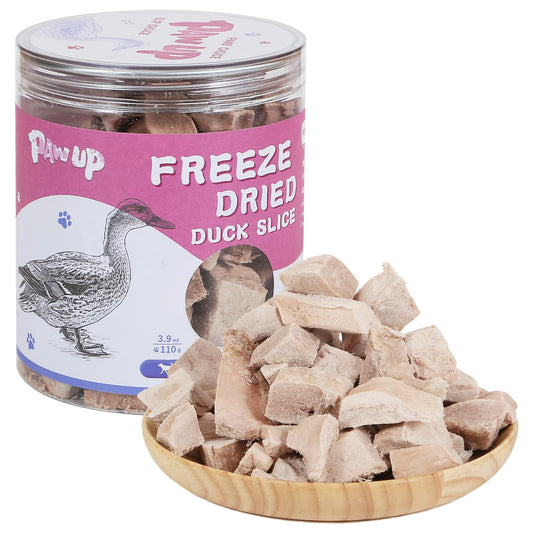 PAWUP Freeze Dried Duck Dog Treats, Single Ingredient Whole-Cut Duck, All Natural High Protein Duck Treats for Medium & Large Dogs, Great for Picky Eaters, 3.8 oz