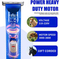 Professional Grooming Electric Corded 2-Speed Horse Clipper with Detachable Blade - Cool & Quiet Running Design - Includ