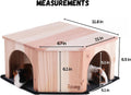 Wooden Guinea Pig Corner Hideout - Hidey for Chinchilla, Rat and Hedgehog with Pee Pad, Fully Assembled & Dual Entrances