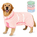 Glittme Dog Bathrobe for Drying Dogs, Super Absorbent Fleece Dog Towel Robe, Adjustable Dry Coat for Large Medium Small Dogs, Warm Pet Drying Vest for After Bath, Swimming, Muddy Walks & Car Travel