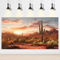Desert Reptile Habitat Backdrop Sunset Desert Landscape Saguaro Cactus Gobi Plants Terrarium Background Sunset Sky Rugge