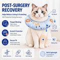 Cat Recovery Collar, Soft Waterproof Donut Cone for Cats After Surgery, Adjustable Anti-Lick Elizabethan Collar Alternative for Wound Healing, Hair-Resistant Pet Neck Pillow for Cats & Small Dogs,M