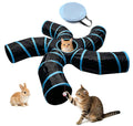 Bemodst Cat Tunnel for Indoor Cats, 5 Way Cat Tubes and Tunnels Collapsible S-Shape Small Animal Tubes Kitty Tunnels Interactive Maze Cat Toy for Kitten Rabbit Ferret - 5 Way
