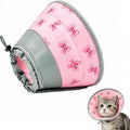 TBAMTBW Soft Cat Cone Collar Adjustable Elizabethan Recovery Collar for Cats Kittens After Surgery Foldable Neck Cone to Stop Licking (Pink,S)