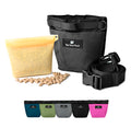 JURUAA Dog Treat Pouch for Training,2 Cup Capacity with Silicone Liner for Dry or Wet Food,Fanny Pack for Dog Walking and Puppy Rewards,Hands-Free Adjustable Waist Carry Bag (Black)