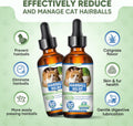 Cat Hairball Remedy Drops, 60 ml (2 fl oz) 2 Pack Cat Hair Ball Treatment Furball Control Relief Helps Eliminate and Prevent Hairballs for Indoor Cats Supports Skin and Coat Digestion