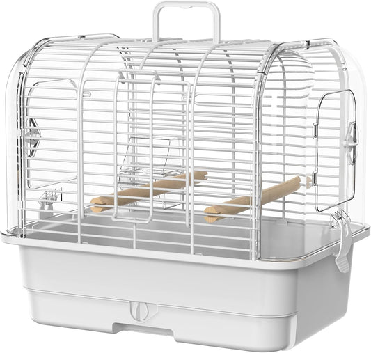 Travel Bird Carrier Cage,Parakeet Portable Cage with Feeder Cup & Standing