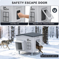 Indestructible Heated Cat House for Outside, 100% Waterproof & Weatherproof Heated Outdoor Cat House with Escape Door fo