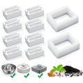 Cat Water Fountain Replacement Filter, 8 Pack Cat Fountain Carbon Filters and 2 Pack Foam Filters for Ceramic Pet Drinking Fountain and Stainless Steel Pet Water Fountain (8+2 Pack)