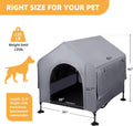 Pawmmo 42" Dog House Outdoor Indoor with Breathable Mesh Windows, 2-in-1 Outside Dog House Elevated Dog Bed Cot Dog Tent Shade Shelter, Easy to Assemble & Clean (42 INCH)