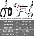 PUPTECK Adjustable Cat Harness and Leash Set Escape Proof Kitten Strap Collar for Walking Travel, Black