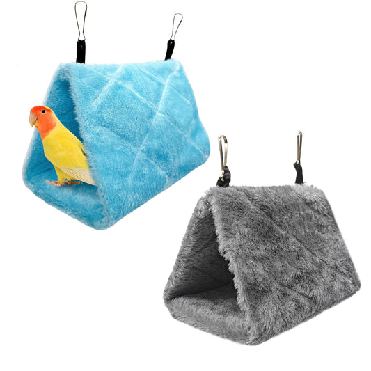 Tfwadmx 2Pcs Bird Tent Plush Hammock Hanging Warm Hut Nest for Cage 6.3''X5.1''X4.7'' Parrot Snuggle Sleeping Bed Hideaway Cave for Eclectus Parakeet Cockatiels Cockatoo Conure Lovebird