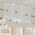Fairy Baby Extra Wide Baby Gate for Doorways Auto Close Safety Gates for Bedroom, Fits 57.5 Inch to 62 Inch with Pressure Mounted Extention Kit, White