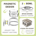 Magnetic Reptile Feeding Ledge with 2 Pack Plastic Bowls Food Feeder Water Dish for Crested Gecko Dwarf Hamster (Gray(Pa