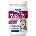 7-Way Dewormer for Dogs, Wormer for Tapeworms, Roundworms & Hookworms in Medium Dogs & Puppies (Over 25 lbs), with Praziquantel & Pyrantel Pamoate, 30 Tablets