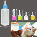 2 Sets of 5-Color Plastic and Silicone Feeding pet Supplies Set, Squeeze Liquid Bottles, Replaceable teats mini for Newborn Kittens, Puppies, Rabbits, Replacement Small Animals cat Bottle Tools