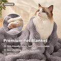 SOMAHE Cat Blanket, Reversible Sherpa & Bubble Fleece Pet Throw, Ultra-Soft Plush for Indoor Cats, Machine Washable, Anti-Static, Warm & Cozy, 22"×18" Inch Gray