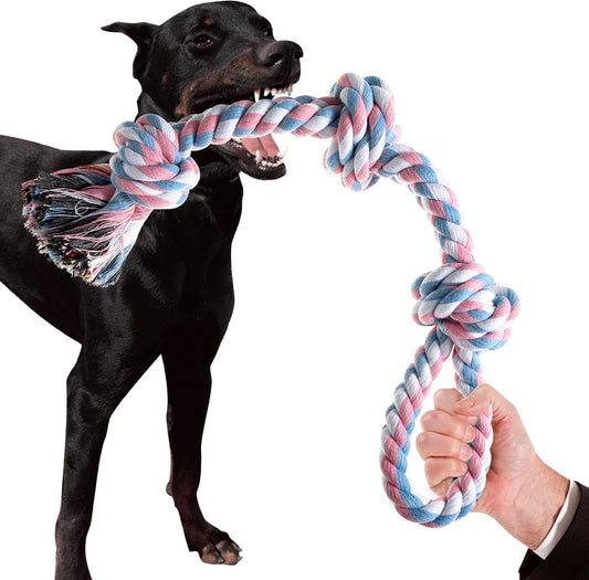 XIGOU Indestructible Dog Toys - Tough Puppy Chew Toys for Aggressive Chewers, Dental Cleaning Tug of War Toy, Great for 
