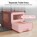 Oneluck Cat Cage Indoor with Litter Box 3-Tier DIY Cat Playpen Detachable Metal Wire Kennel Crate Large Exercise Place Ideal for 1-2 Kitten