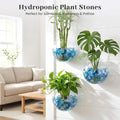 FUTUREPLUSX Blue and Clear Flat Glass Marbles Bundle, Decorative Glass Pebbles Gems Vase Fillers for Floral Arrangements