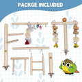 PINVNBY Bird Playground Parrot Play Gym Parakeet Cage Play Stand Wooden Perches Playpen Ladders Conure Chewing Climbing 