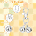 JJUNW 2 Pcs Mini Dog Collar Bells, Cat Bell, Silver Pet Pendant Accessories for Training, Loud Charms for Dogs and Cats