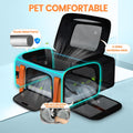 Petskd Top and Side Expandable Pet Carrier Airline Approved, Blue